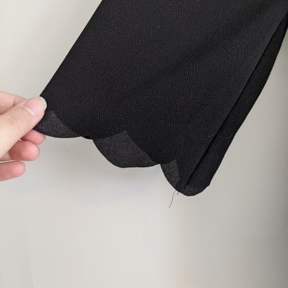 Papermoon Black Scalloped Layered Blouse Size SP - Picture 3 of 11